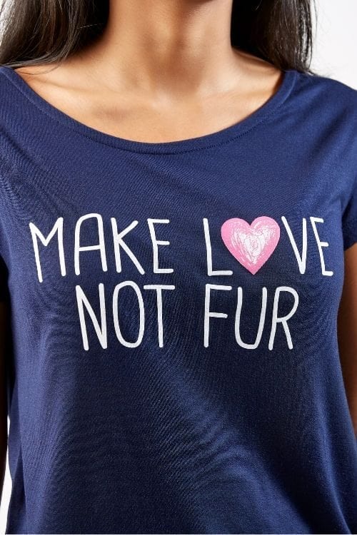 T-Shirt: Make Love Not Fur - Afbeelding 2